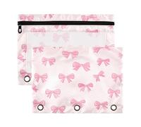 Waassud Simple Fiocco Astuccio per 3 raccoglitori Confezione da 2 matite con cerniera liscia Portamatite Trasparente Forniture per la Scuola, Multicolore, One sizex2, Multicolore, one sizex2