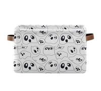 Waassud Spooky Cuties - Cestini portaoggetti pieghevoli in tela impermeabile, con manici, grandi, per armadio e casa, per mensole, ufficio, lavanderia, confezione da 1