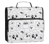 Waassud Spooky Cuties - Raccoglitore con cerniera a 3 anelli con tracolla e manico, 3,8 cm, anello a D, 500 fogli espandibili