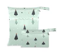Waassud Star Christmas Tree Wet Dry Bag riutilizzabile Wet Bag Organizer Borsa per pannolini Organizzatore Borse con 2 tasche con cerniera per costume da bagno abbigliamento palestra, Multicolore,