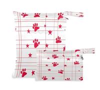 Waassud Stars and Paws - Borsa organizer per pannolini e pannolini, riutilizzabile, con 2 tasche con cerniera, per costume da bagno e abbigliamento da palestra, Multicolore, Taglia unica, moderno