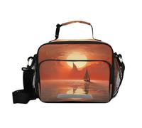 Waassud Sunset - Borsa per il pranzo a forma di barca a vela, per donne e uomini, riutilizzabile, isolata, con tracolla, per viaggi e lavoro all'aperto