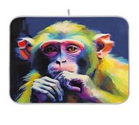 Waassud Tappetino scolapiatti assorbente a forma di scimmia, tappetino antiscivolo per scolapiatti da cucina, 45 x 61 cm