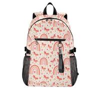 Waassud Zaino per computer portatile con farfalle e arcobaleni, per donne e uomini, zaino da viaggio casual da 20 l, con scomparto per notebook da 14 pollici, zaino leggero per università, lavoro