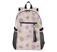 Waassud Zaino per computer portatile con foglie di palma tropicale, per donne e uomini, zaino da viaggio casual da 20 l, con scomparto per notebook da 14 pollici, leggero, per università, lavoro