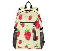 Waassud Zaino per computer portatile con fragole con foglie, per donne e uomini, zaino da viaggio casual da 20 l, con scomparto per notebook da 14 pollici, zaino leggero per università, lavoro