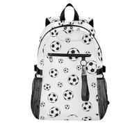 Waassud Zaino per computer portatile con motivo calcio, per donne e uomini, zaino da viaggio casual da 20 l, con scomparto per notebook da 14 pollici, zaino leggero per università, lavoro, attività