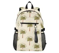Waassud Zaino per computer portatile con palme verde oliva, per donne e uomini, zaino da viaggio casual da 20 l, con scomparto per notebook da 14 pollici, leggero, per università, lavoro, attività
