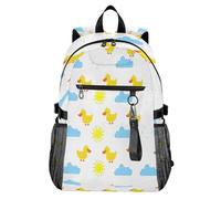 Waassud Zaino per computer portatile da 20 l, con grazioso motivo anatre gialle, per donne e uomini, zaino da viaggio casual con scomparto per notebook da 14 pollici, leggero, per università, lavoro