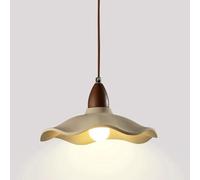 Wabi Sbai Lampada A Sospensione in Pietra Stile Giapponese Lampada A Sospensione in Cemento Regolabile Illuminazione A Sospensione Lunga tonalità Fiore di Loto, dia-42cm