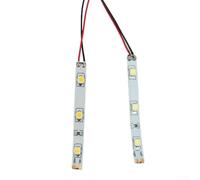 Wablissia 15 strisce LED pre-cablate in miniatura, modello di treno e casa delle bambole, 3528 bianco, 12 V, barra luminosa flessibile, accessori per il layout degli edifici (luce bianca)