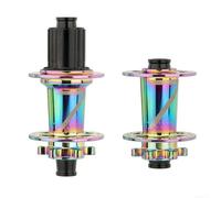 Wablissia Set di mozzi per bici in lega di alluminio, 4 cuscinetti per asse passante, mozzo anteriore e posteriore, freno a disco a 32 fori, per cassette HG 7-12, 15 x 100, 12 x 142 (colorato)