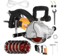 WABROTECH® Fresa per muri, 4500 W, fresatrice a fessura 6500 giri/min, profondità di taglio max. 38 mm/larghezza 42 mm, per mattoni, cemento, marmo, ecc., Con 5 dischi diamantati