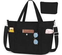 WACCET Borsa Tote Bag, Borsa Tracolla Donna in Velluto a Coste con Cerniera e Traversa Regolabile Grande Borsa Università per Lavoro, Viaggio, Scuola e Uso Quotidiano