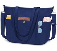 WACCET Borsa Tote Bag, Borsa Tracolla Donna in Velluto a Coste con Cerniera e Traversa Regolabile Grande Borsa Università per Lavoro, Viaggio, Scuola e Uso Quotidiano