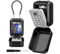 WACCET Cassaforte per Chiavi, Cassetta di Sicurezza per Chiavi con Gancio, Cassaforte per Chiavi da Esterno Impermeabile con Codice a 12 Cifre Grande Cassetta Portachiavi per Casa Scuola Ufficio