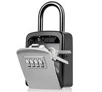 WACCET Cassetta Sicurezza Chiavi, Cassetta Chiavi Combinazione con Codice [Anti-intemperie] [con Manico Rimovibile] Mini Portatile Cassaforte per Chiavi da Esterno per Casa, Garage, Ufficio