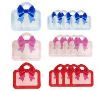 WACCOMT Pack 15 Sacchetti Regalo Trasparenti Richiudibili con Manici in Plastica per Conservare Alimenti Ideali per Bomboniere (3 Motivo Colori, 26x24cm (10.2x9.5 inch))