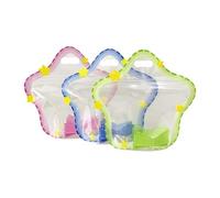 WACCOMT Pack 30 sacchetti regalo richiudibili, trasparenti, in plastica, per conservare gli alimenti, con manico, per feste, favore (3 colori, 22 x 22 cm)