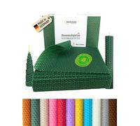 Wachsmann 20 lastre di cera d'api dalla Germania, verdi, 20 x 15 cm, candele di cera d'api fai da te, cera per candele