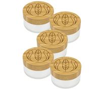 Wachsmann | Barattoli di vetro di alta qualità e con coperchio in bambù | per cosmetici naturali fai da te | con confezione regalo | Contenitore da viaggio per unguenti e lozioni