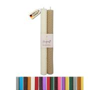 Wachsmann Candele in cera d'api, arrotolate a mano, 100% cera d'api, set da 2 pezzi, in molti colori, prodotte in Germania