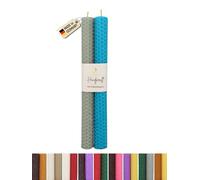 Wachsmann Candele in cera d'api, arrotolate a mano, 100% cera d'api, set da 2 pezzi, in molti colori, prodotte in Germania
