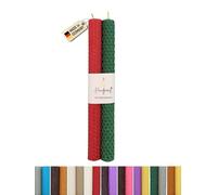 Wachsmann Candele in cera d'api, arrotolate a mano, 100% cera d'api, set da 2 pezzi, in molti colori, prodotte in Germania