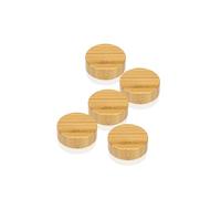 Wachsmann | Contenitori in vetro di alta qualità con coperchio in bambù | Per cosmetici naturali fai da te | con confezione regalo | per unguenti e lozioni | 5 ml | 5 pezzi