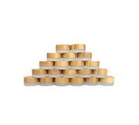 Wachsmann | Vaso in vetro di alta qualità con coperchio in bambù | Per cosmetici naturali sostenibili fai da te | Contenitore da viaggio per unguenti e lozioni, 5 ml senza incisione, 20 pezzi, 5 ml
