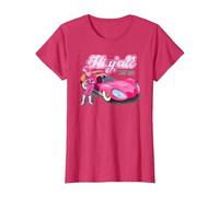 Wacky Races Penelope Pitstop Hi Y'All Maglietta, Donna, Rosso mélange, XL