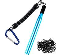 Wacky Rig Tool con 100 anelli a vite senza fine, kit completo di anelli stravaganti per sartiame Senko Stick e altre esche morbide, accessori essenziali per la pesca (blu lago)
