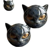 Waclipp 2 x scultura di gatto nero di lusso - Elegante decorazione per la casa e pezzo d'arte pronto per il regalo, statuetta intagliata guarigione, statuetta curativa intagliata, pietre preziose