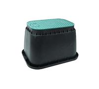 Wacredo Cassetta per valvole standard, 12" rettangolare con coperchio, 390 x 520 x 325 mm, alloggiamento per protezione idrante, scatola di distribuzione per fino a 6 elettrovalvole, irrigazione