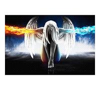 WACYDSD Puzzle 1000 Pezzi Puzzle 3D Anime Angel Girl Ali Ghiaccio E Fuoco Poster E Stampato Wall Art Picture for Living Room Home Decoration Gift