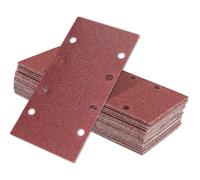 wadafen 40 Fogli di Carta Vetrata e Abrasiva per Levigatrice Orbitale, 93x185 mm Carta Abrasiva Rettangolare 8 Fori con Ganci e Anelli per Legno, Grana 40/60/80/120/240
