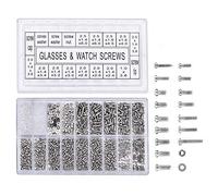 Wadakada 1000 Pezzi in Acciaio Occhiali da Vista Riparazione Vite Kit di Ricambio Set Minuscole Assortimento di Kit di Strumenti di Riparazione