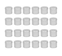 Wadakada 24 Round Pack Metallo Barattoli Box Candela Stagno Nero nel Alluminio Vaso Magazzini Vuoti Lattine Pot Plain Crema Cosmetica Container