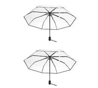 Wadakada 2X Trasparente Ombrello Automatico Ombrello Donne Uomini Sole Auto Ombrello Compatto pieghevole