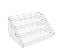 Wadakada Porta CD A Cascata in Acrilico Trasparente A 4 Livelli, Porta CD/Dvd Espositore per Dischi in Vinile