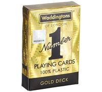 Waddingtons Number 1 Gold Playing Cards Game, Sleek Gold Foil Design Deck of Car