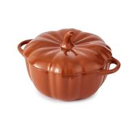 Wade WA975002ORA - Casseruola media a forma di zucca con interno liscio smaltato, in gres, capacità 710 ml, 19,5 cm, arancione