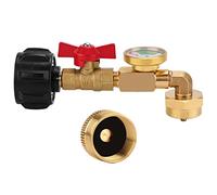 WADEO Adattatore per propano da 0,5 kg a 20 libbre, adattatore per gomito di ricarica propano QCC1 con calibro e valvola di controllo ON-Off per serbatoio di propano da 1 libbre per essere ricaricato gas da 5 ~ 18,1 kg serbatoio propano