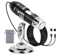 WADEO Microscopio Digitale Portatile, [1080P HD] [1000X Fotocamera da 2 MEGAPIXEL] 8 Luci LED, USB/WiFi (1440P - USB - Cellulare/Tablet)