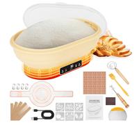 WADEO Scatola per Lievitazione Impasto, [Timer e Elettrica Riscaldamento] [37 Accessori] Kit Pieghevole per Pasta Madre, Prova Pasta Pizza, Scaldacibo, Regalo per Panettieri