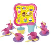 Wader 22111 - Set da caffè e tè per 6 Persone su Vassoio, 24 Pezzi, Dimensioni Circa 28 cm, per Bambini a Partire da 12 Mesi, Adatto al microonde e alla lavastoviglie