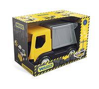 Wader 35361 - Camion della spazzatura Tech Truck con contenitore e bidone della spazzatura mobile, dimensioni circa 26 x 14,5 x 19 cm, giallo, dai 12 mesi, ideale come regalo per giochi creativi