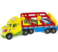 Wader 36361 - Magic Truck con Due Auto e rampa, Dimensioni Circa 59,5 cm, per Bambini dai 3 Anni in su, Adatto Come Regalo per Il Gioco Creativo