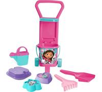 Wader 82170 - Gabby's Dollhouse Caddy con secchio da 2 litri, annaffiatoio, pala, rastrello, setaccio e due stampi per la sabbia, adatto come regalo per il gioco creativo