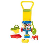 Wader Giocattolo Paw Patrol con caddy, secchio, caraffa d'acqua, colino, pala, rastrello e 2 forme di sabbia, 8 pezzi, Multicolore, Medium, 81170